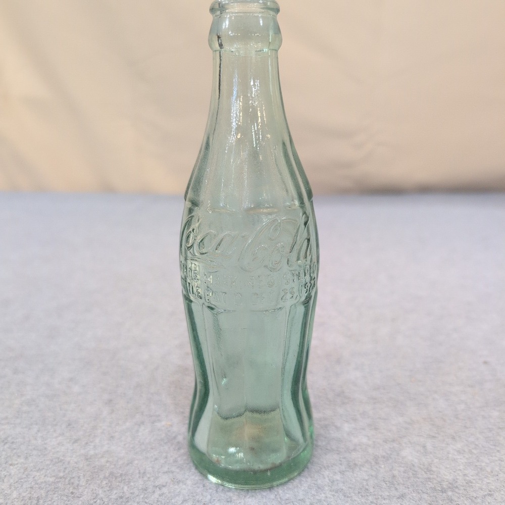 Vintage Coca-Cola Christmas 1923 Patent Glass Bottle Monroe LA Georgia Green - Picture 1 of 6